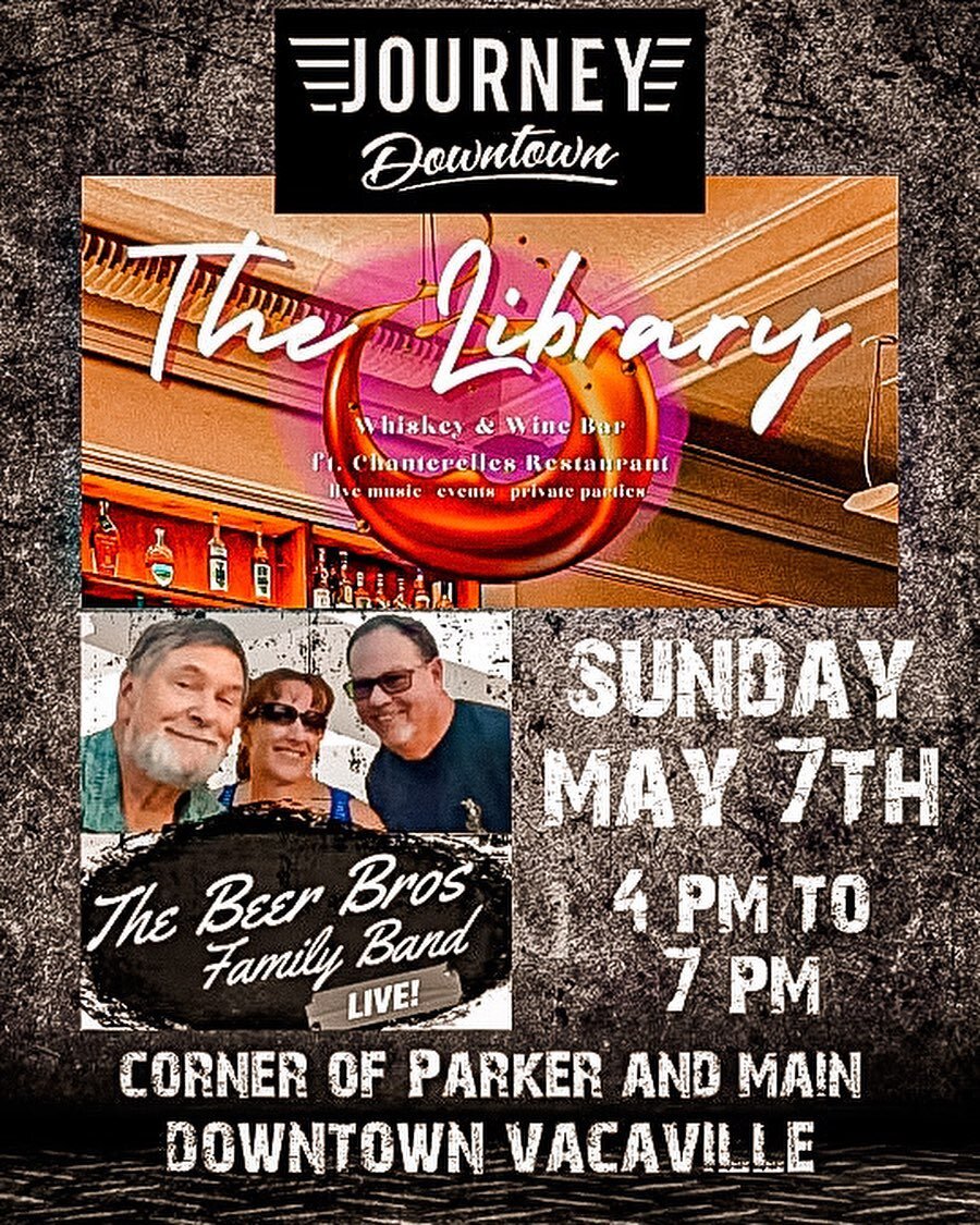 We&rsquo;ve got another exciting weekend of LIVE MUSIC at Downtown &amp; The Library! 

This Sunday, May 7 we&rsquo;ve got an amazing band- The Beer Bros Family Band! You can catch them at 4pm. 

Enjoy dinner + music 🍷 🎼 🍽️ 

Our new seasonal menu