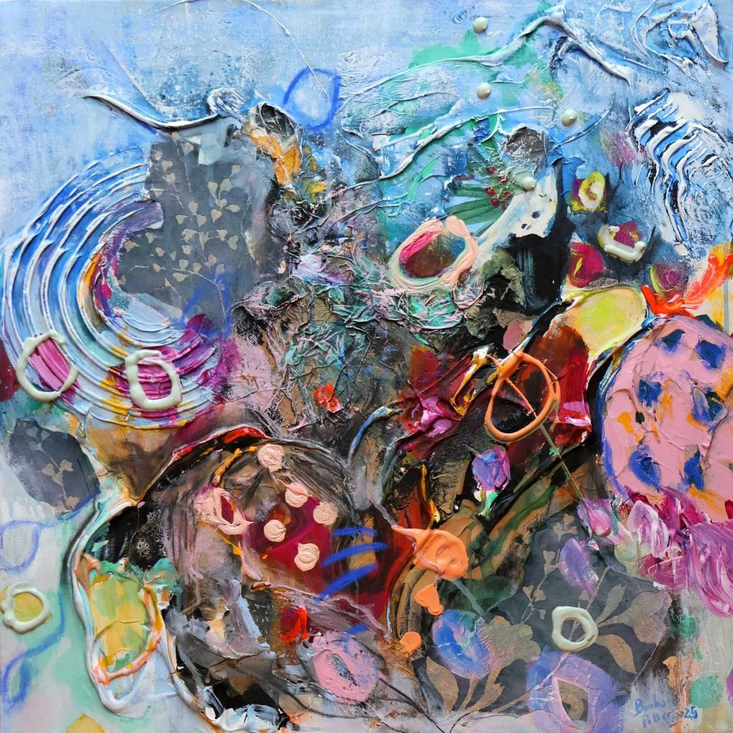 Would you lay with me and just forget the world?

Mein neuestes Kunstwerk zeigt ein abstrahiertes Blumenfeld in lebhaften, flie&szlig;enden Farben, das wie ein Meer aus Bl&uuml;ten erscheint. Ein angedeuteter Kreis symbolisiert die Einheit und Verbun