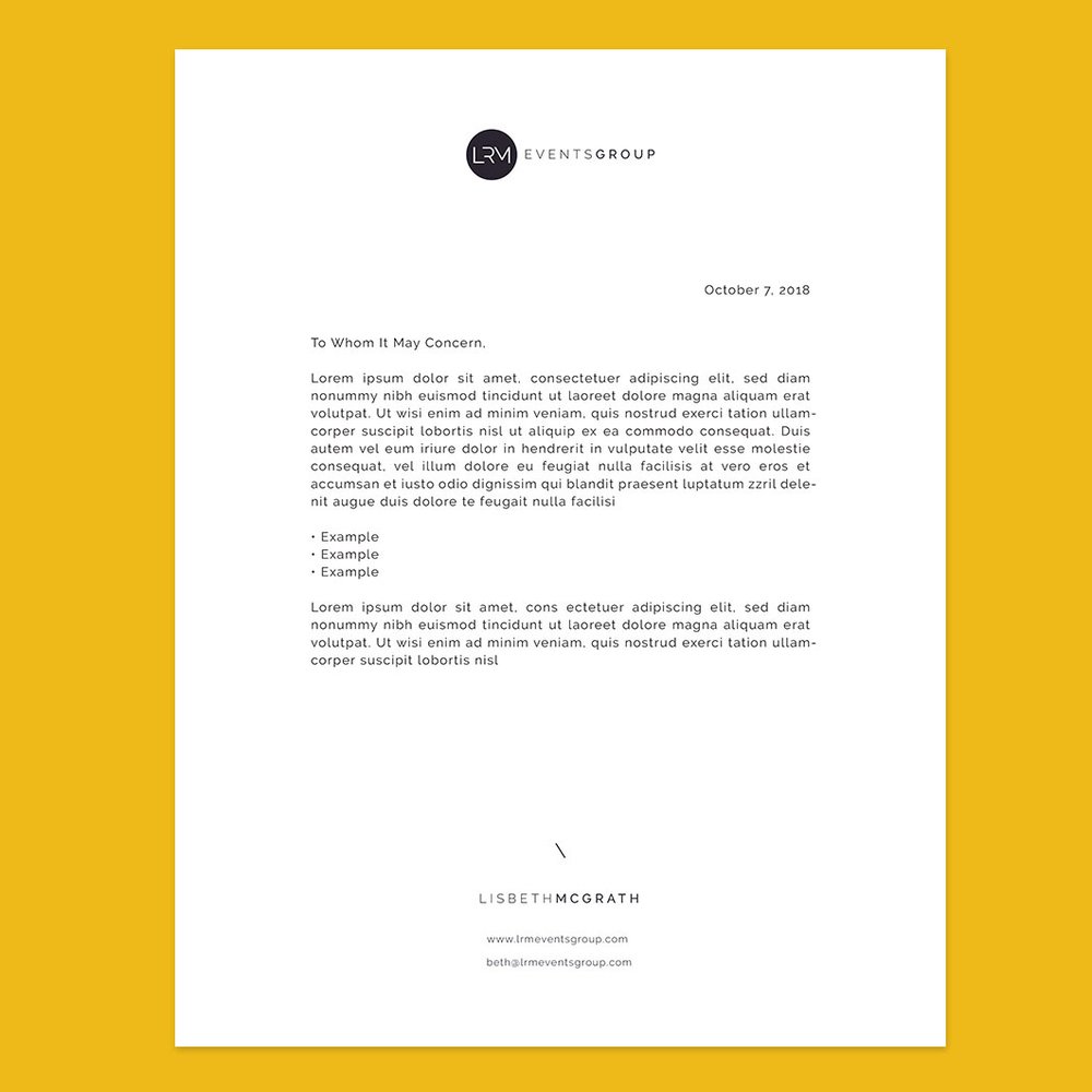 LRM Events Group Letterhead