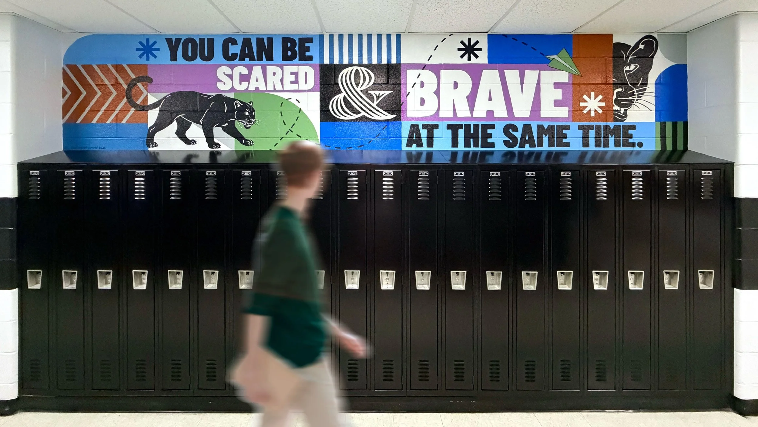 Sometimes design can help a space say: This is yours.

Studio Eighty Seven was approached by the Paul School guidance counselor about creating a #mural for the school. What started as a wall quickly became part of a larger conversation with the super