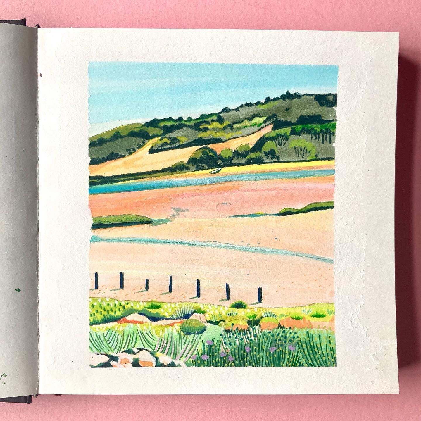 The one drawing I managed to do from our holiday in Devon. Seaton wetlands. Such a beautiful place. 
.
.
.
#sketchbook #landscapepainting #sketchbookpage #locationdrawing #art #artforyourhome #artforsale #illustration #illustrationartists #illustrato