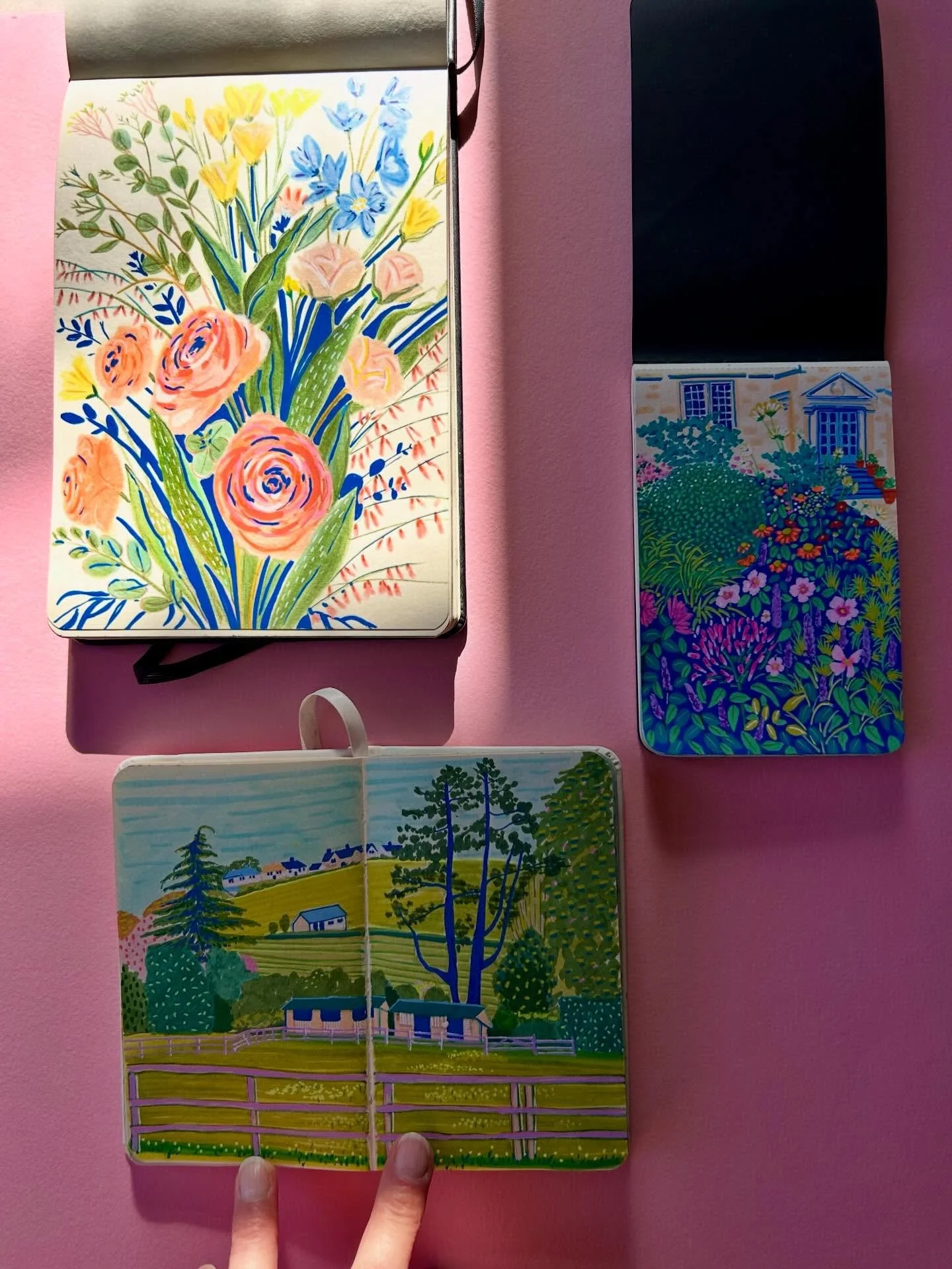 Some of my @royaltalens and @moleskine sketchbook spreads. These are A6 and A5 sketchbooks as I enjoy small formats. I love to fill a page with detail using @posca_uk pens @molotow.store pens and @carandache Luminance pencils.
#markerpenart #illustra