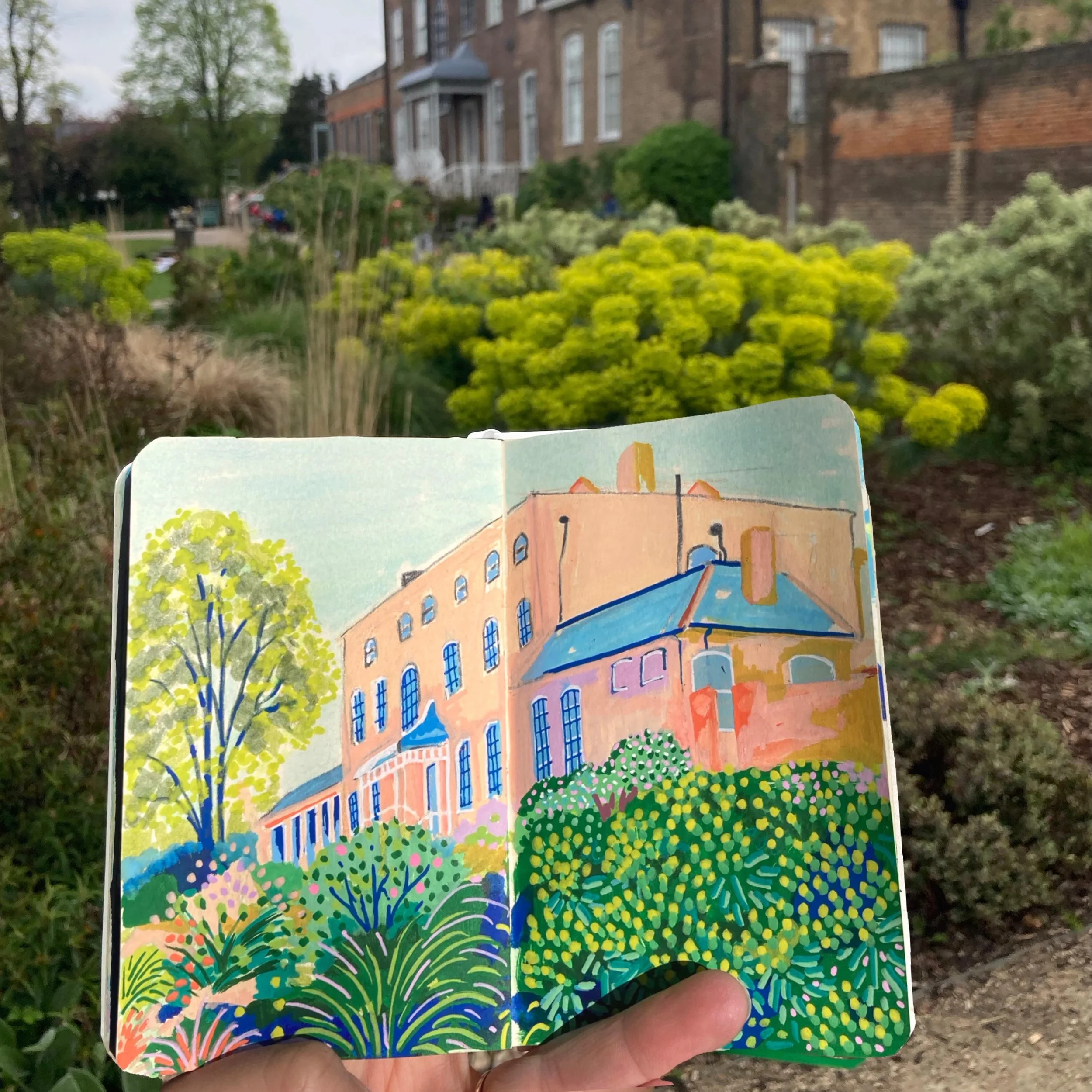 Hi, thank you for all the love on my last post. I&rsquo;ve been asked quite a bit about my process and wether I work in situ or from photos. I usually work from a photograph but occasionally I work in location. 
For my Walthamstow collection for the 