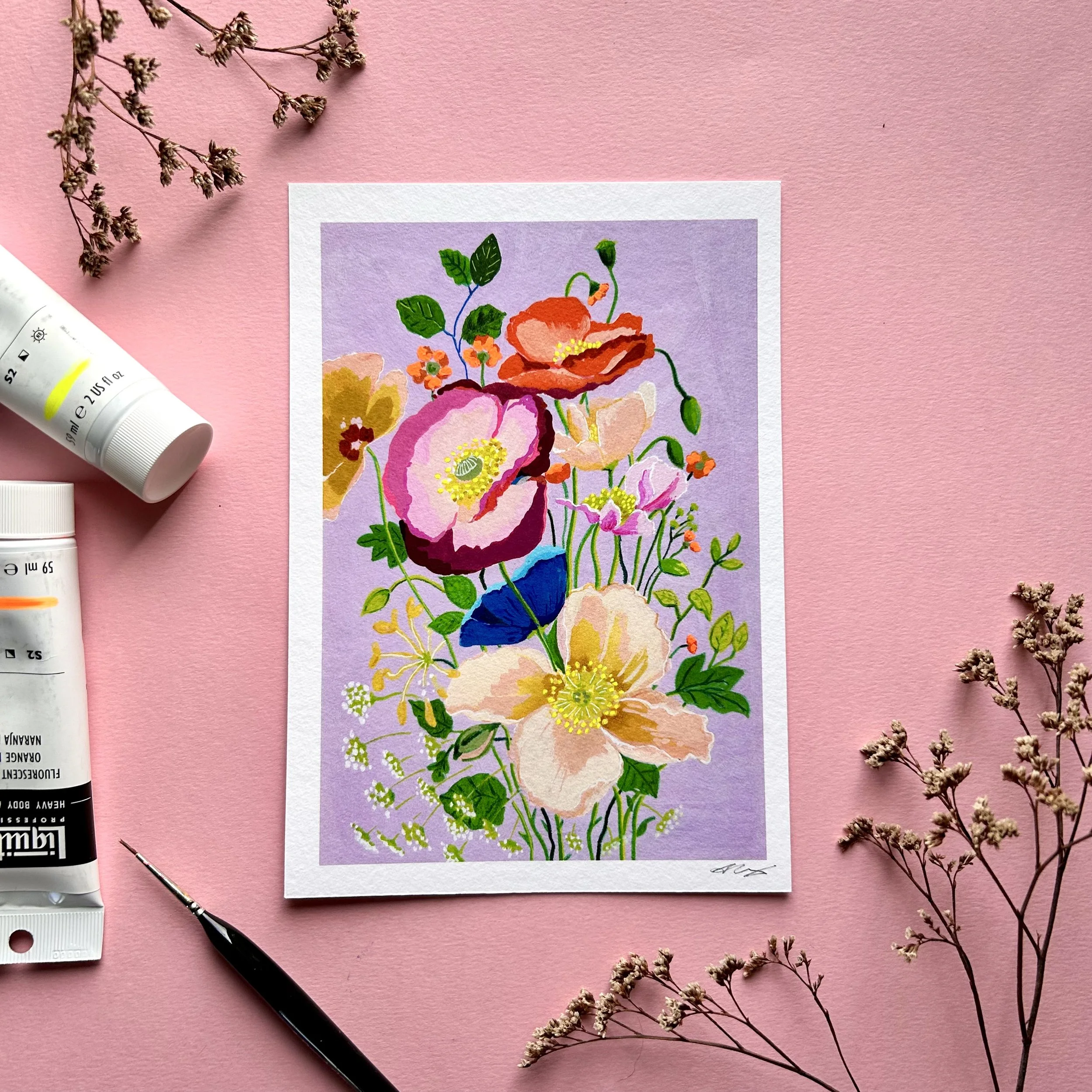 Poppy & Geum – Hand-Finished Giclée Print