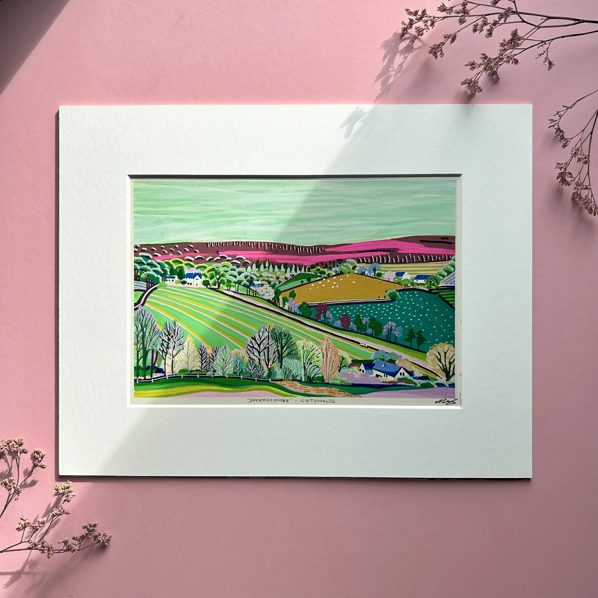Original Artwork of Sheepscombe, Cotswolds – Alice Brisland Design