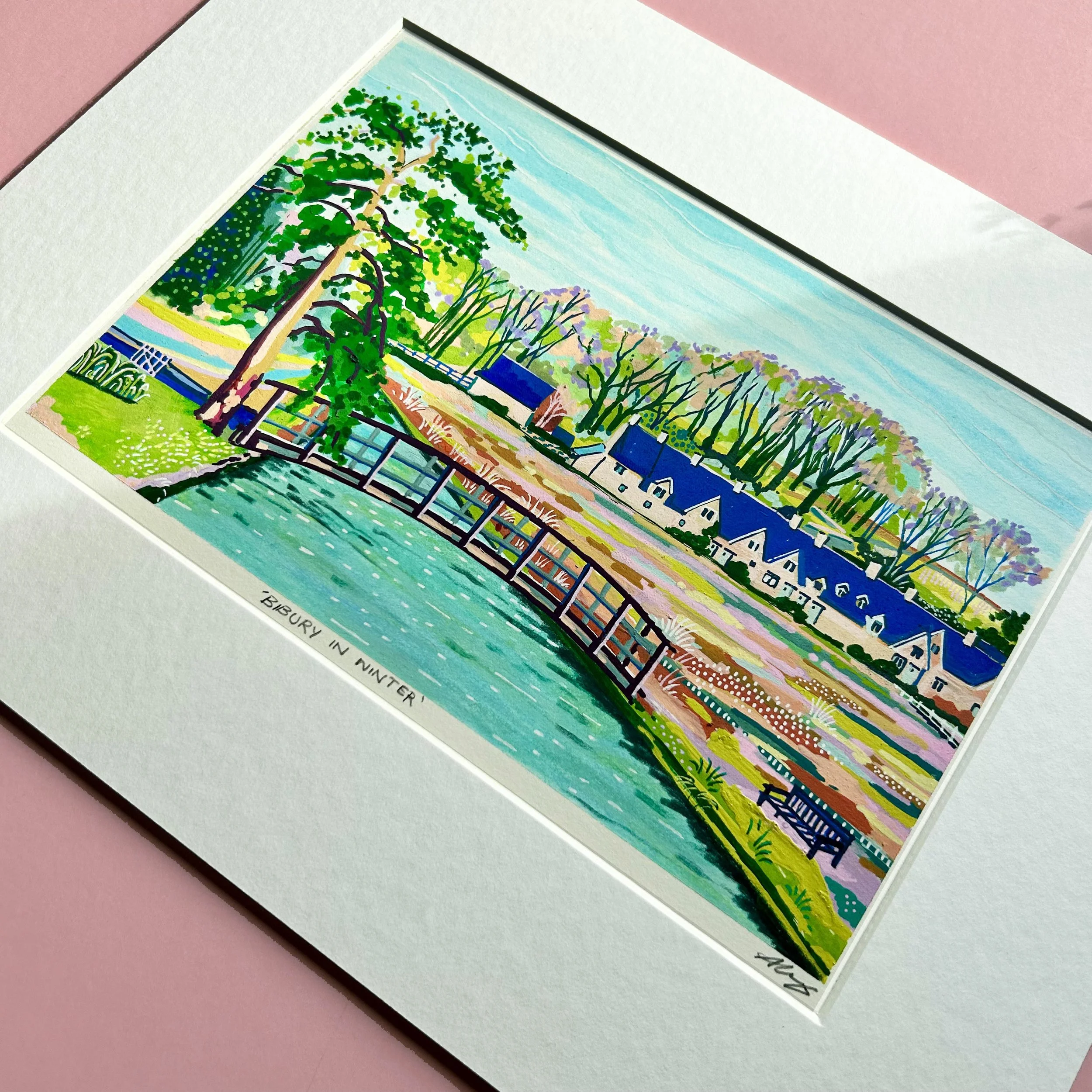 Original Artwork of Bibury in Winter, Cotswolds – Alice Brisland Design