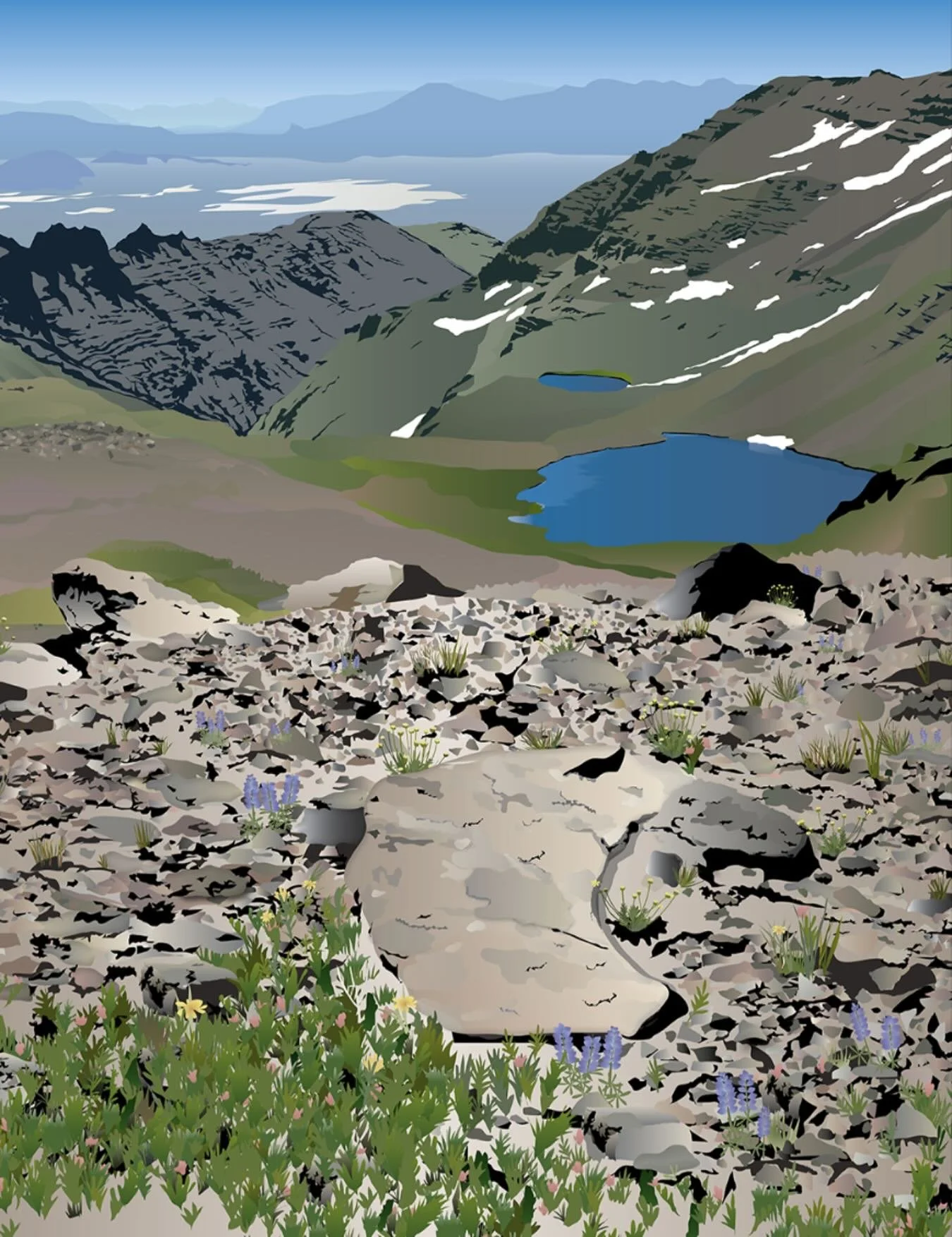 The February illustration in my 2026 Calendar is the view from Steens Mountain toward Wildhorse Lake and the Alvord Desert in the far background. This is way out in Southeast Oregon! Way out. We love this part of Oregon! It&rsquo;s definitely off the