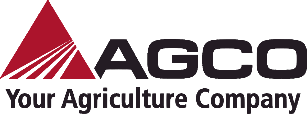 AGCO logo featuring a red triangle and black text, with the slogan "Your Agriculture Company."