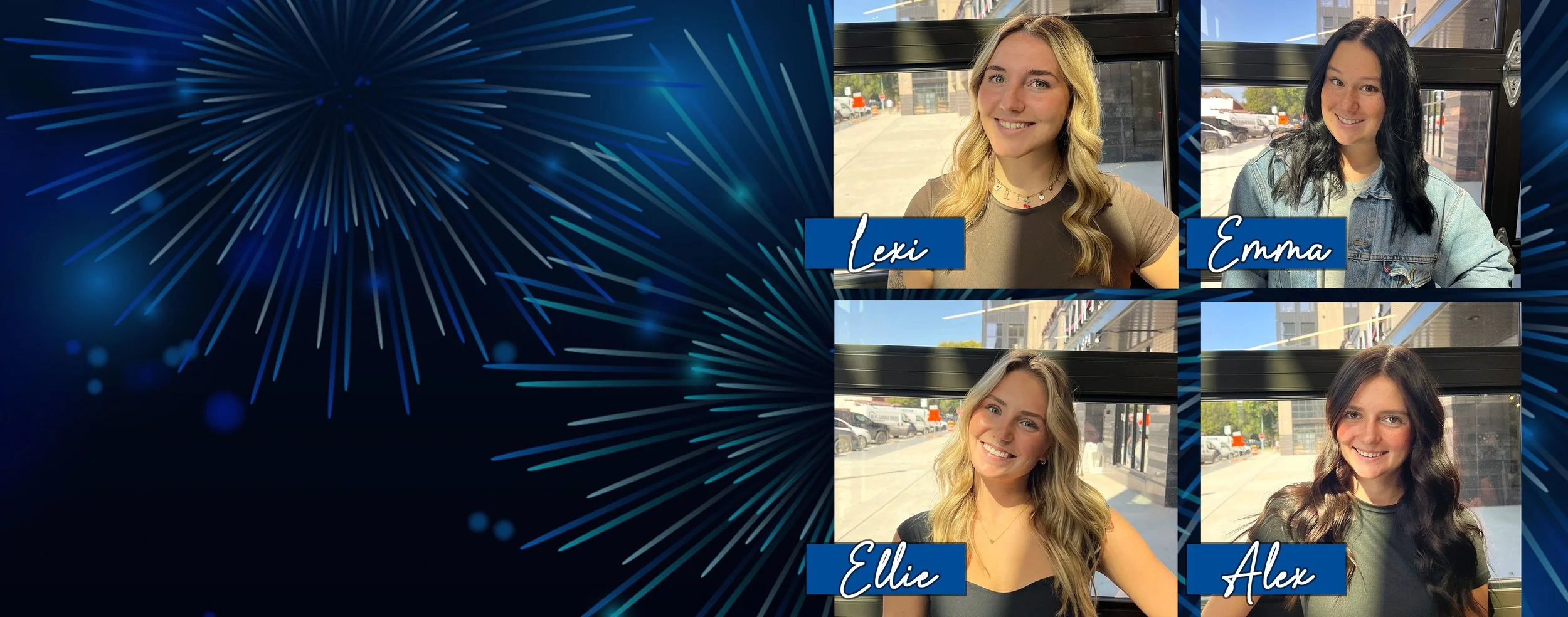 Fireworks & images of 4 stylists