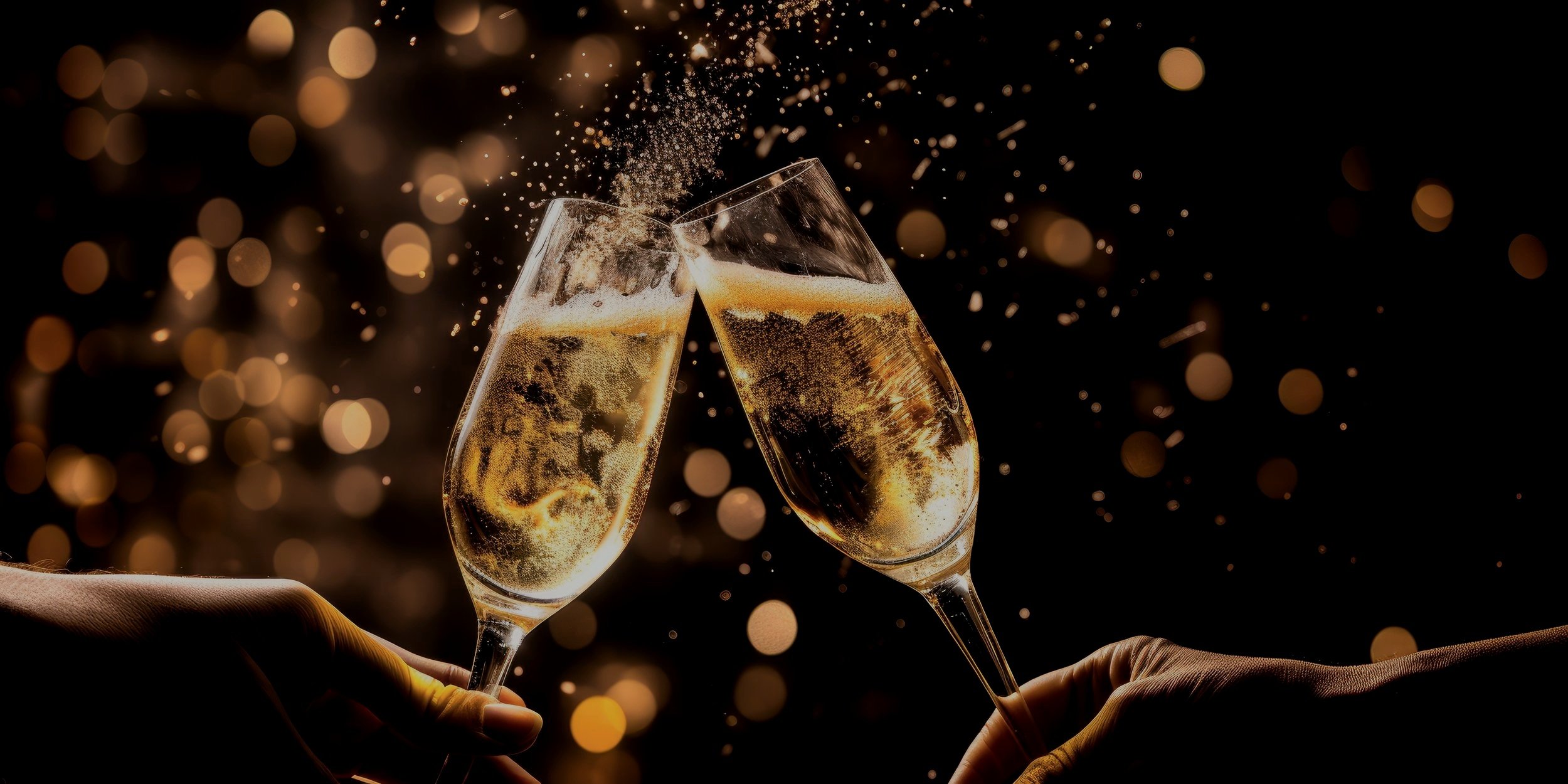 champagne glasses clinking
