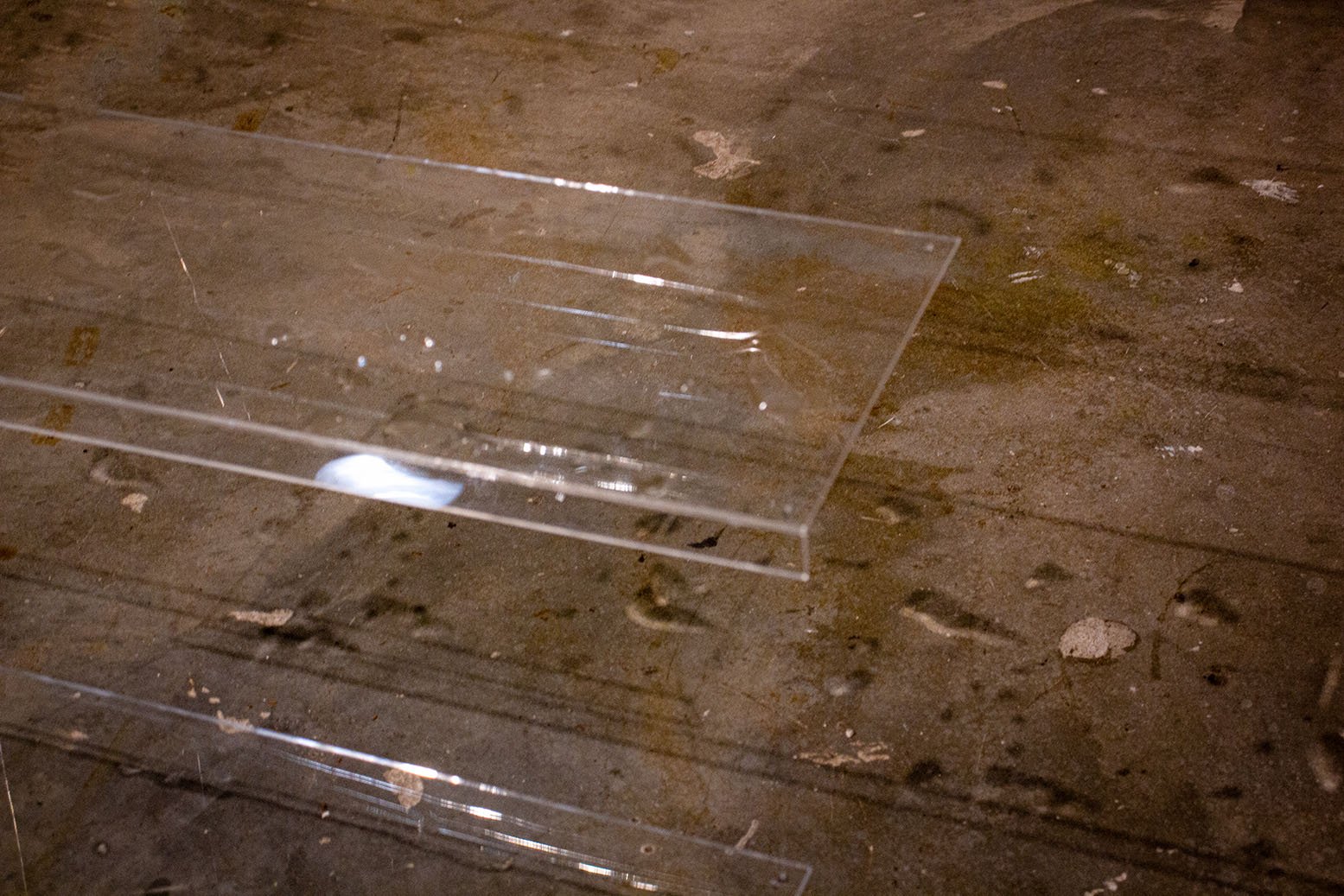 Acrylic, Fishing Weights, Monofilament,
Vaseline, Water. 124” x 24” x 78”