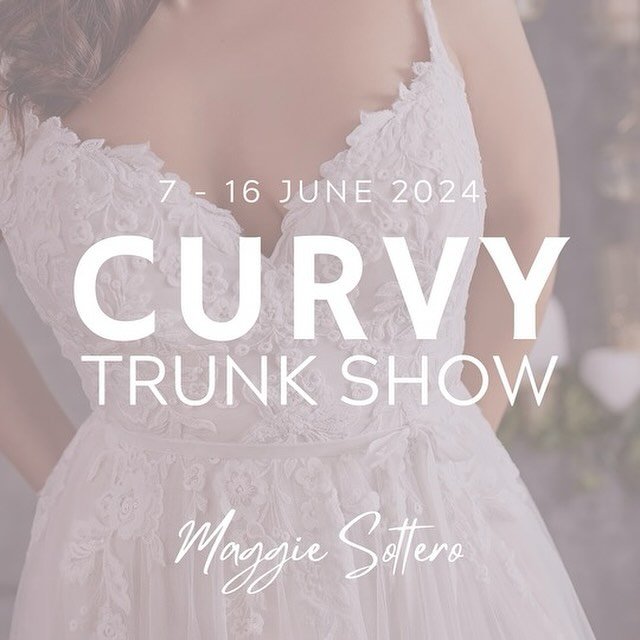 🌸ATTN: CURVY BRIDES🌸

we are hosting a Maggie Sottero trunk show for our curvy girls from june 7th - 16th. dresses arriving in size 18 (but able to fit up to 22/24). check out our stories to see the stunning gowns that we will be carrying for this 