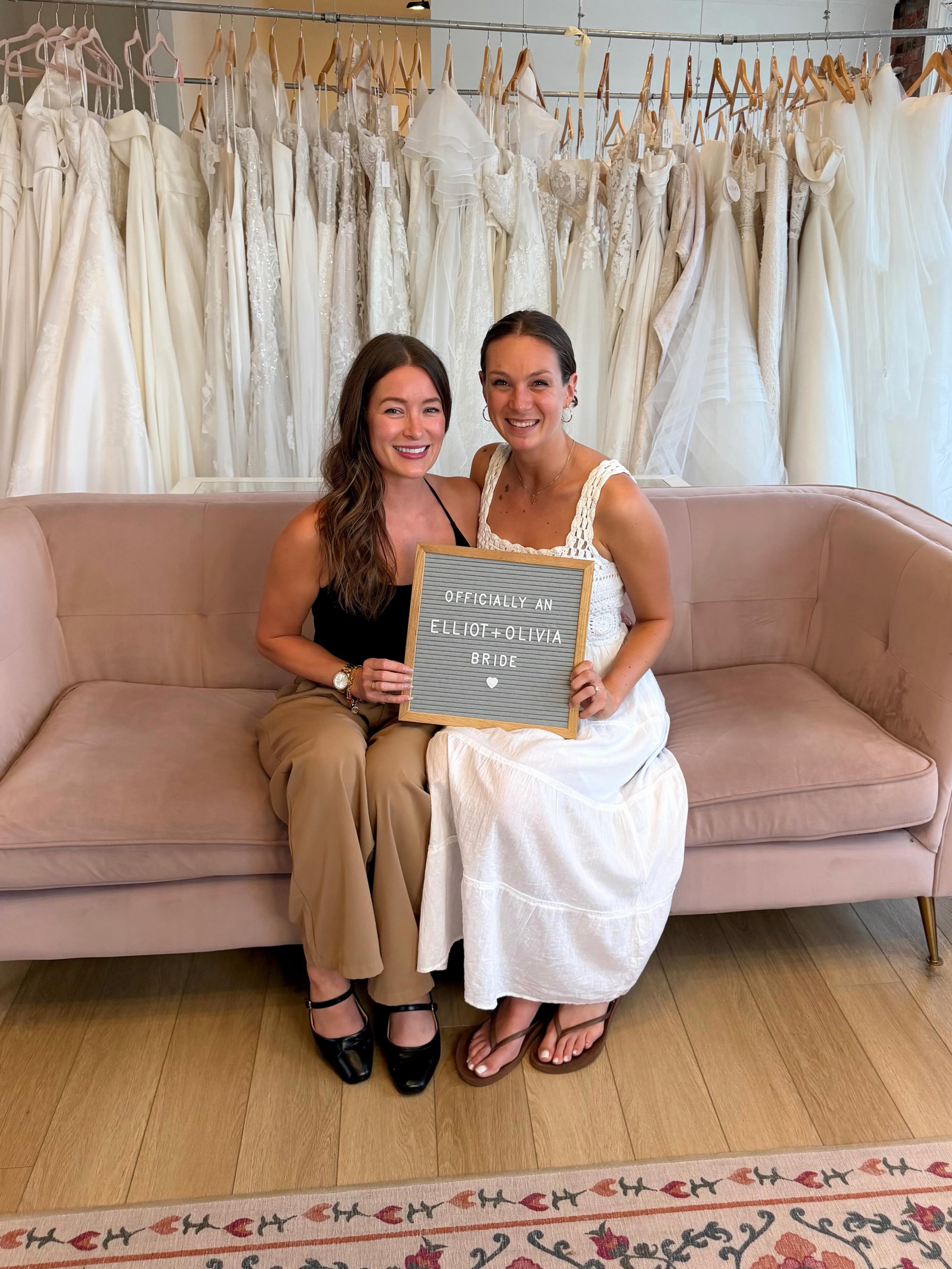 some of you might remember the amazing Ally who was the first employee ever hired at Elliot + Olivia! she helped so many brides find their dress &amp; today she traveled all the way from Ottawa to find hers! so happy &amp; honoured to have been there