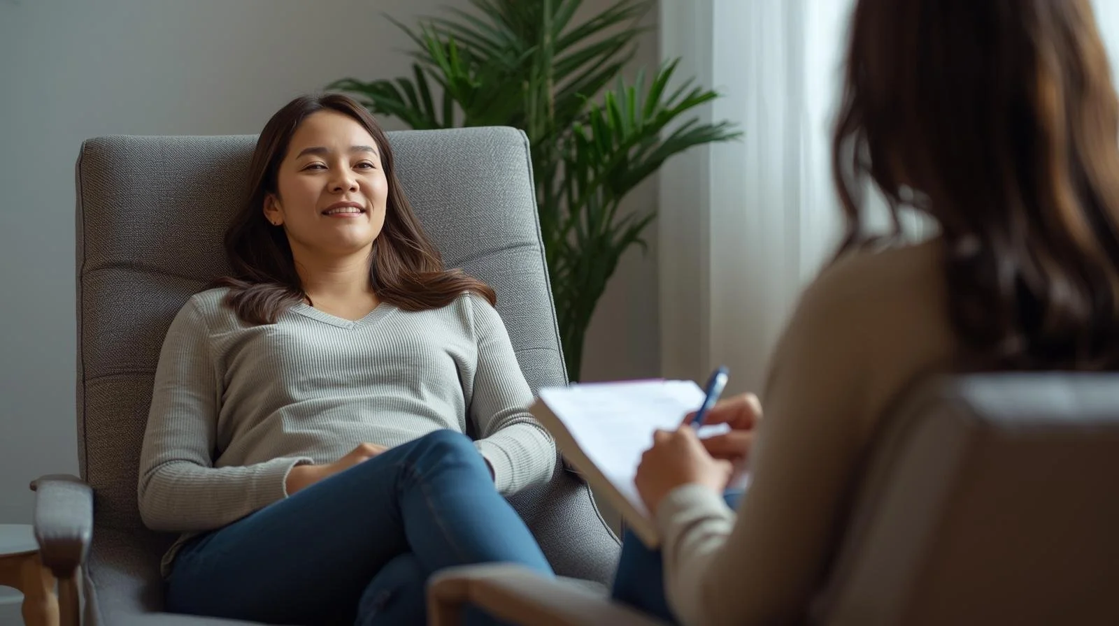 Mental health therapy session between therapist and client