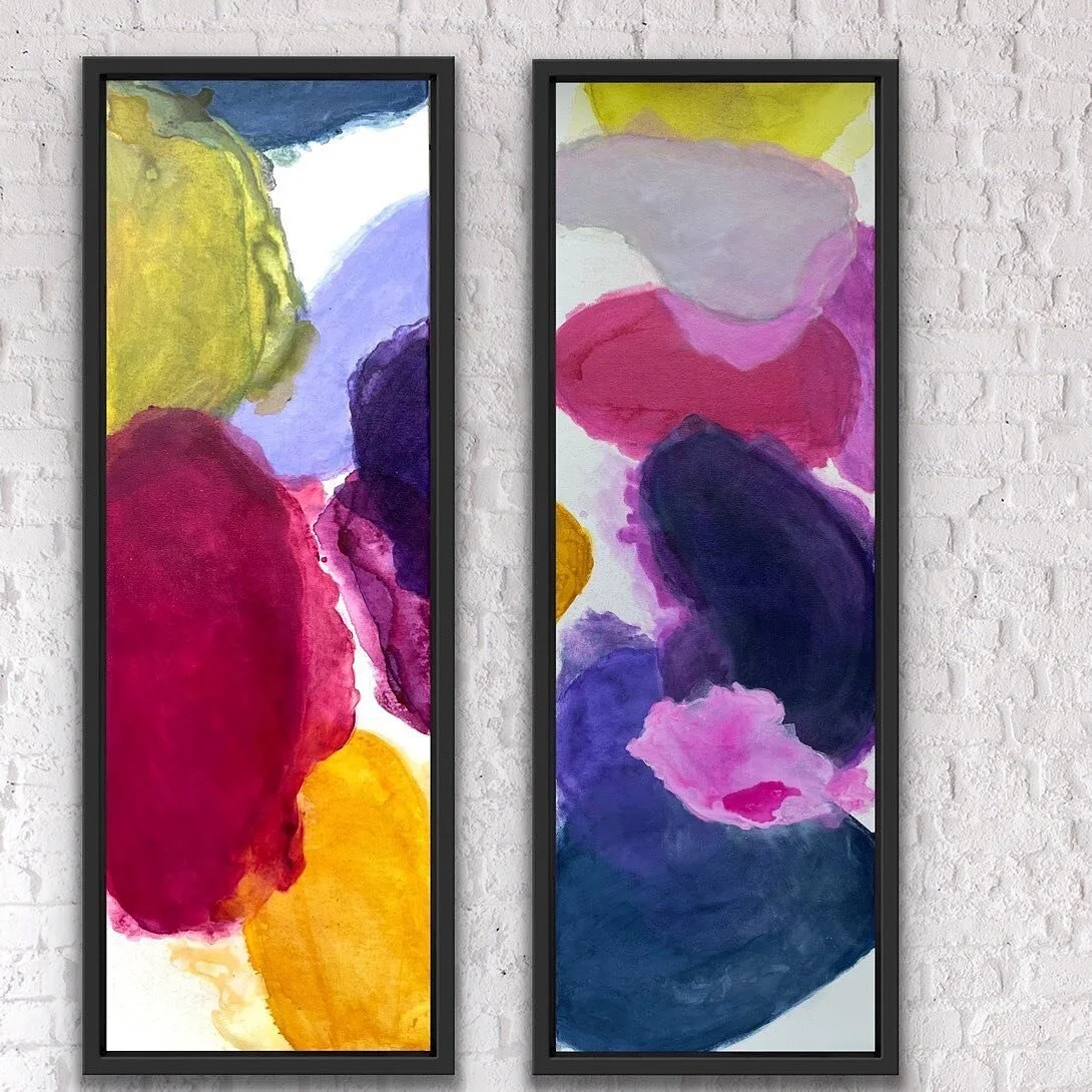 My @blubellgrey duvet is colourful, warm and the perfect antidote to my very neutral bedroom. I&rsquo;m so inspired by the free-flowing blobs of colour, I tried to recreate them on canvas. And it wasn&rsquo;t easy! I fought with these unstructured bl