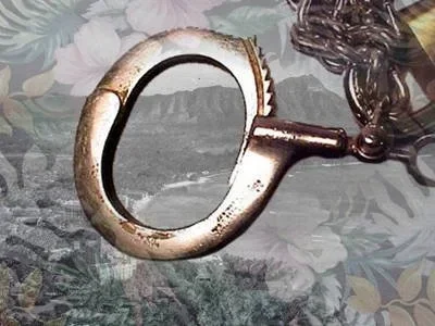 haunted honolulu old handcuffs over diamond head with flowers