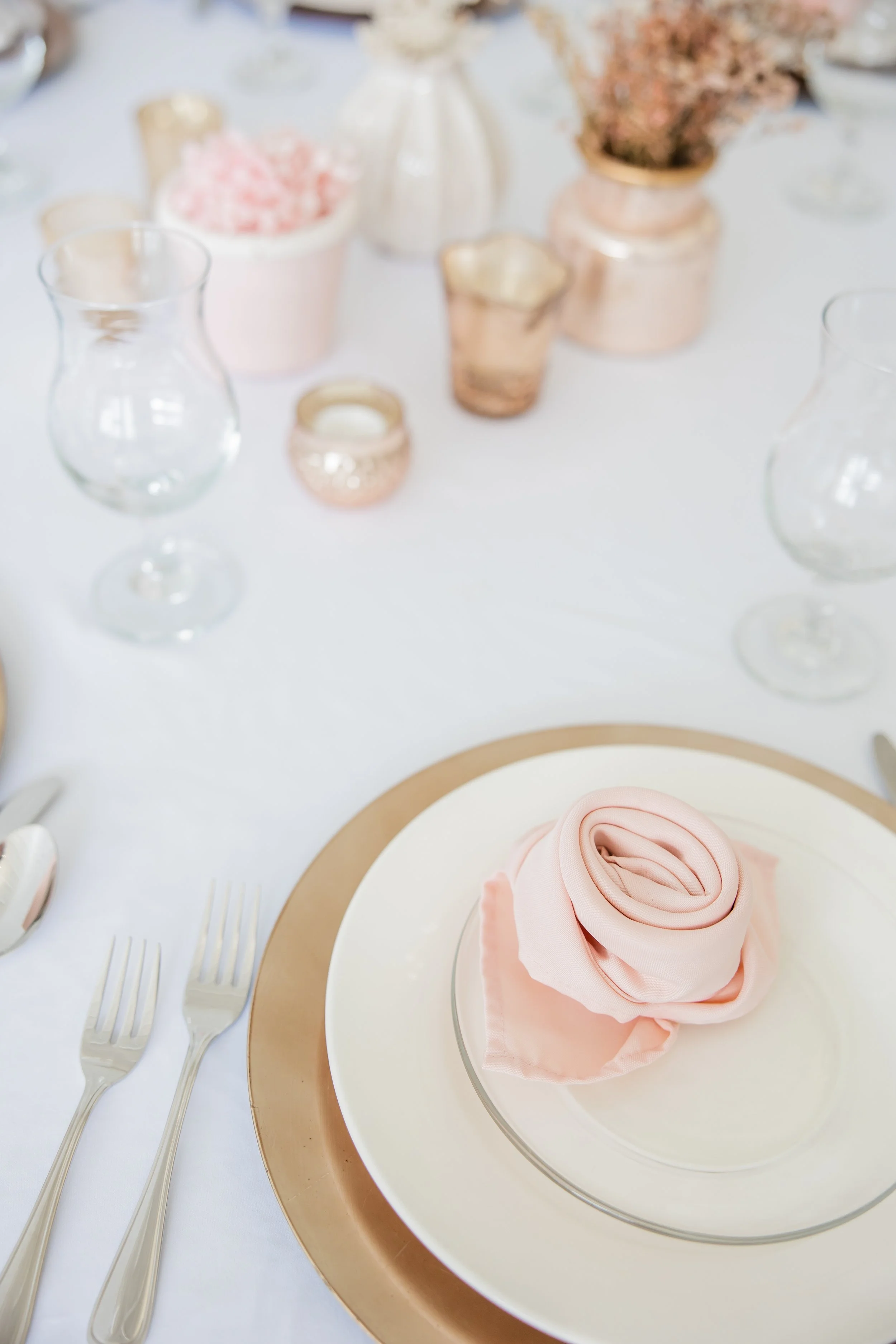 Pictured with Full Place Settings Available to Rent