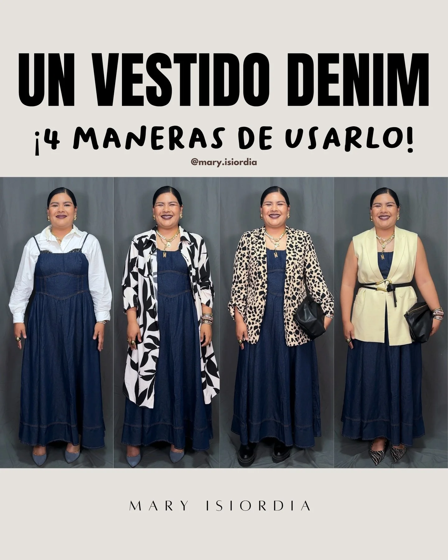 Chicasssss 🤪
 
Hoy te dejo diferentes maneras de como usar un mismo vestido de mezclilla, recuerda que NO 👎 es lo mismo usar la ropa a usar la ropa a tu favor ☺️👌❤️&zwj;🔥🙌
 
Los vestidos 👗 en esencia son una pieza rom&aacute;ntica, debido a la 