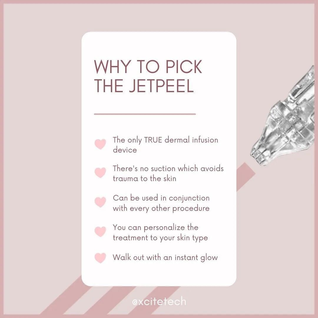 The ultimate facial with no downtime 🙌

The Jet Peel exfoliates, cleans and infuses leaving you with immediate results. No redness, no downtime - just glowing skin!

#jetpeelfacial #xcite #loveyourskin #skincare #skincareroutine #wellness #health #g