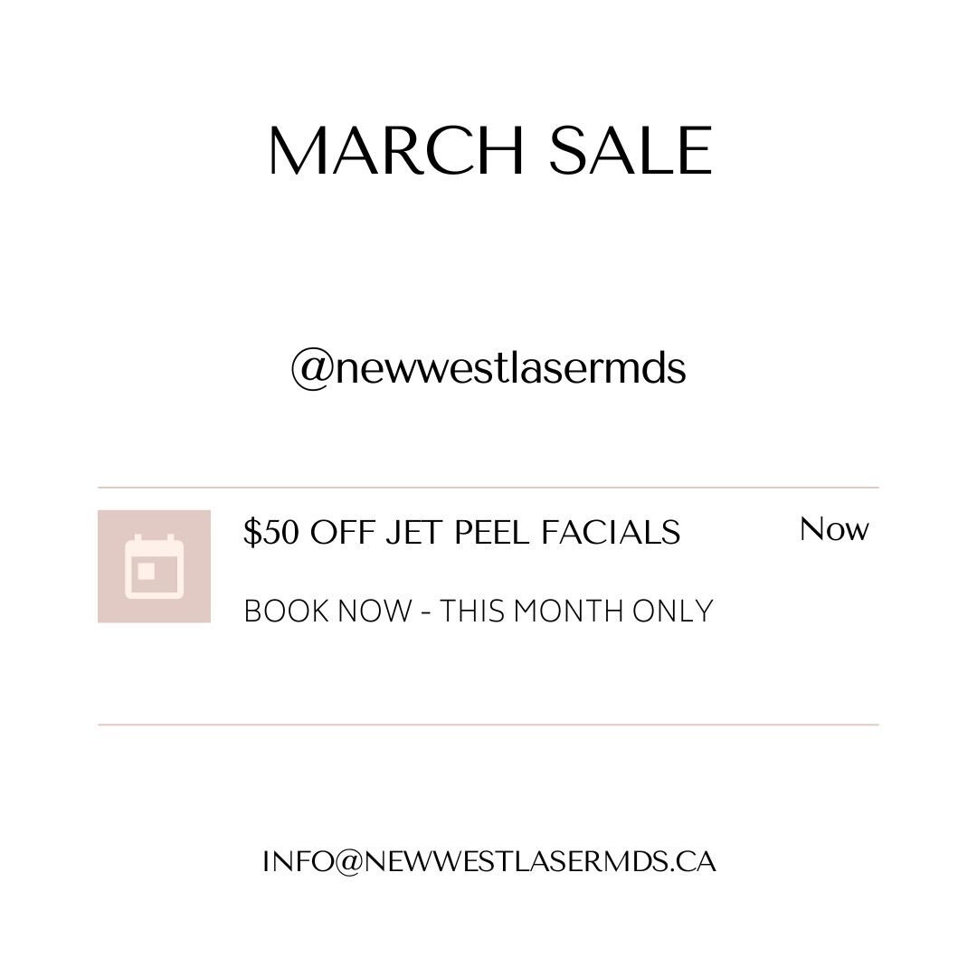 If you want to see what all the hype is about - the time is now!

This month only, save $50 when you book in for a Jet Peel Facial 🙌

*No Downtime
*No Redness
*Immediate Result

#vancouver #newwestminster #lowermainland #medspa #facial #skincare #sk