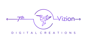 Logo for Vizion Digital Creations with a hummingbird design
