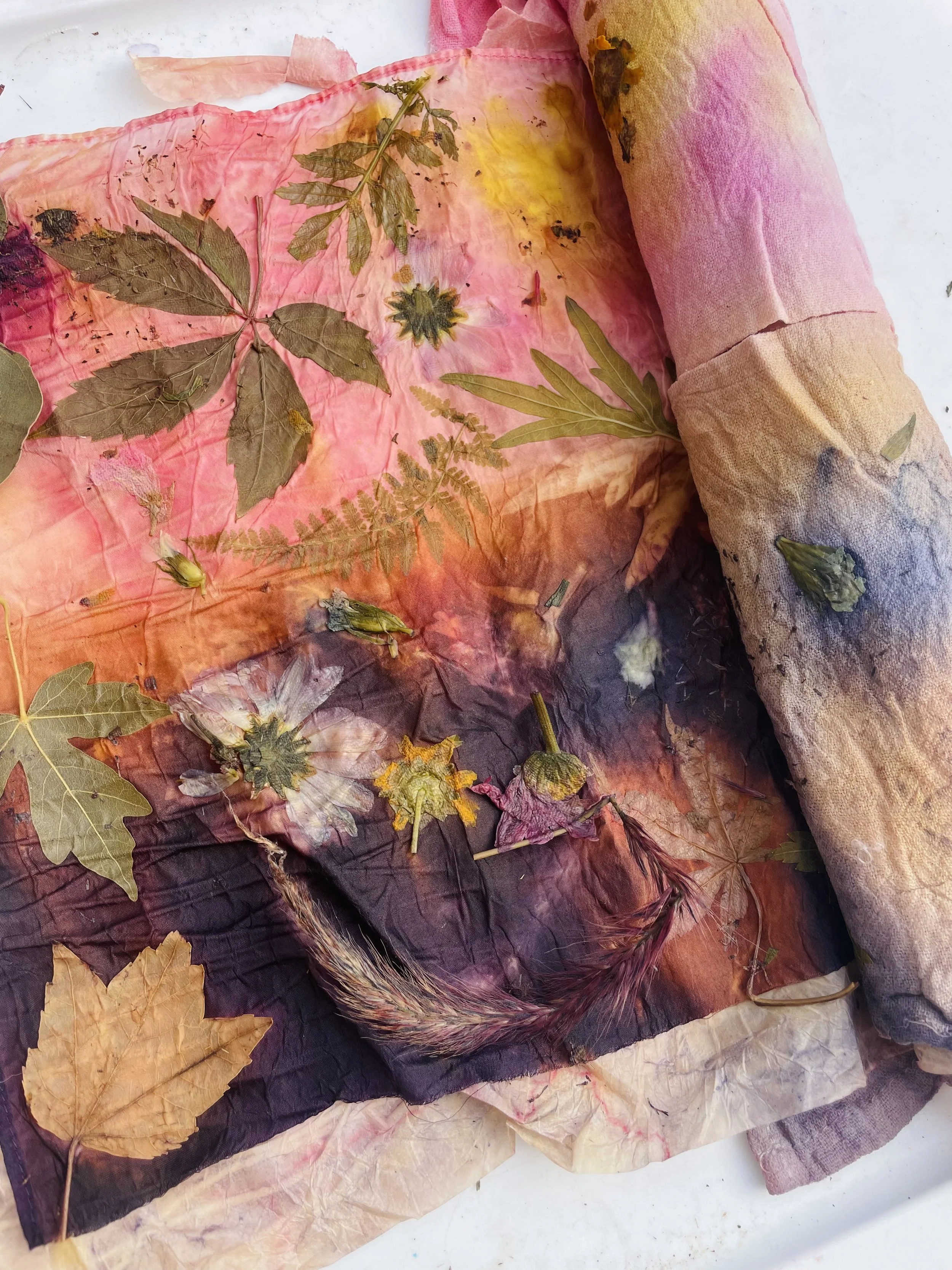 Eco Printing Silk Scarves at Morris Arboretum