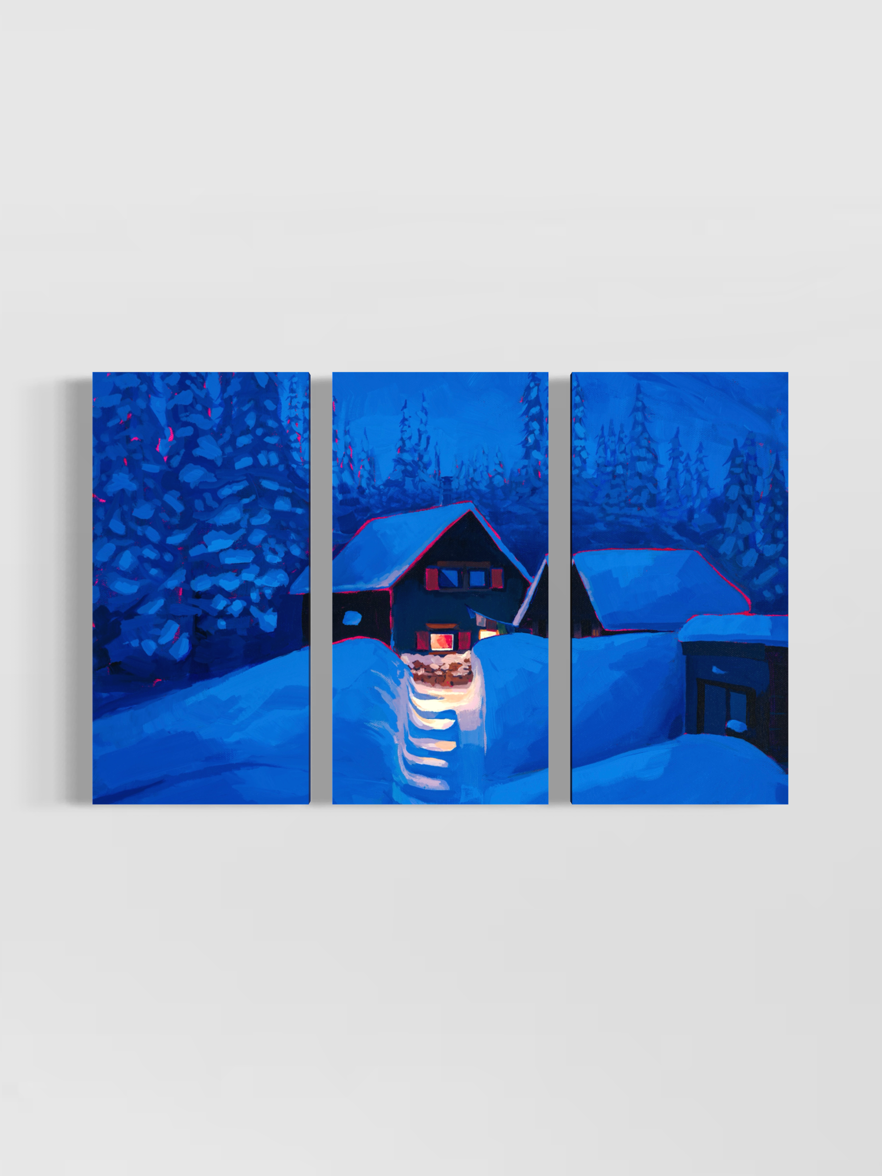 "Evening at the Chalet" Triptych