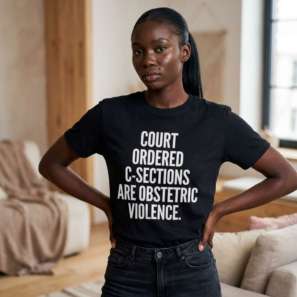 Court-Ordered C-Sections Are Obstetric Violence T-Shirt — Protest Statement Tee