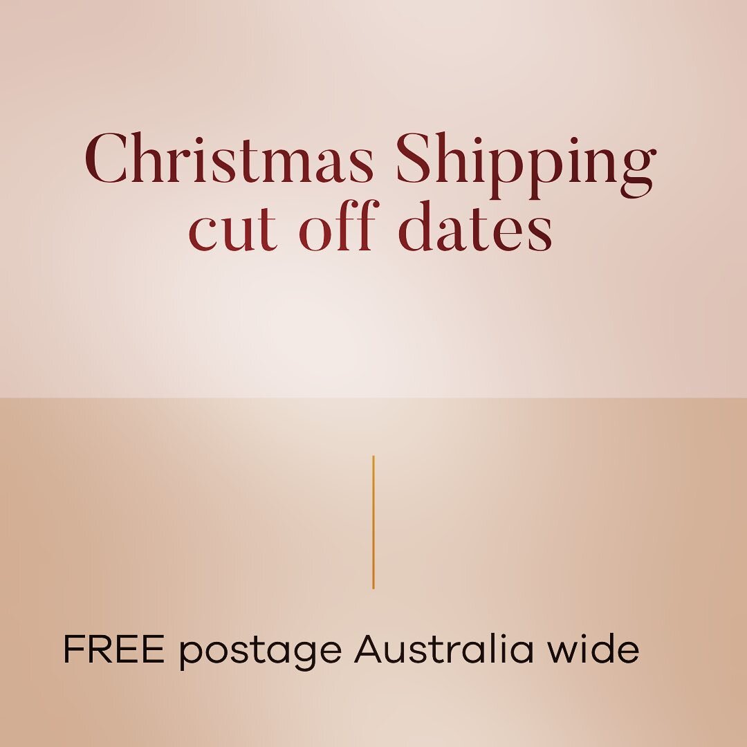 Australia Post cut-off dates so you received your unique gift in time. 💫 as all our pieces are hand-made it&rsquo;s a good idea to get in early. We are offering Free postage on all orders.  Although jewellery is light it is still approx $9.00 to pos