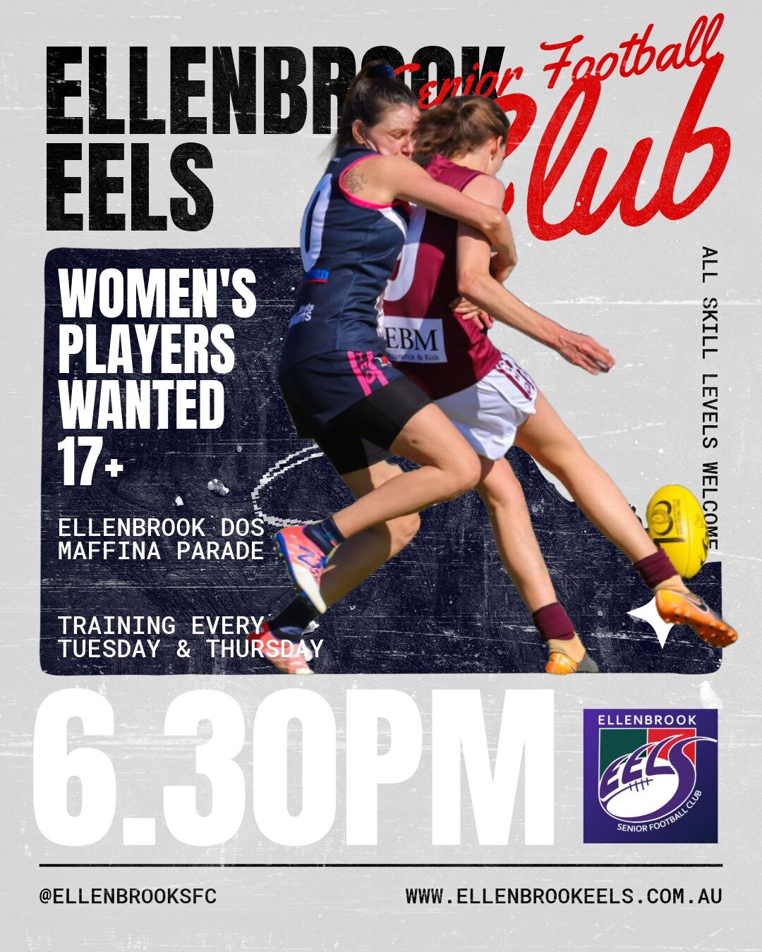 The Ellenbrook Eels are still recruiting for our Women's Team in 2024.

Playing in the WC3 this season, we will play against the likes of Swan Valley, Swan Athletic, Ballajura and Noranda. 

There are plenty of reasons to get involved:

🔹 Fitness &a