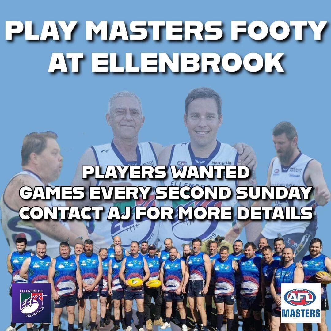 Masters Footy is back, as we team up once again with the Central Crocs. 

Head over to MacDonald Reserve to support the teams:

Supers: v Quinns at 10.10am
Seniors: v Wembley at 11.20am
Masters: v Brentwood at 12.30pm