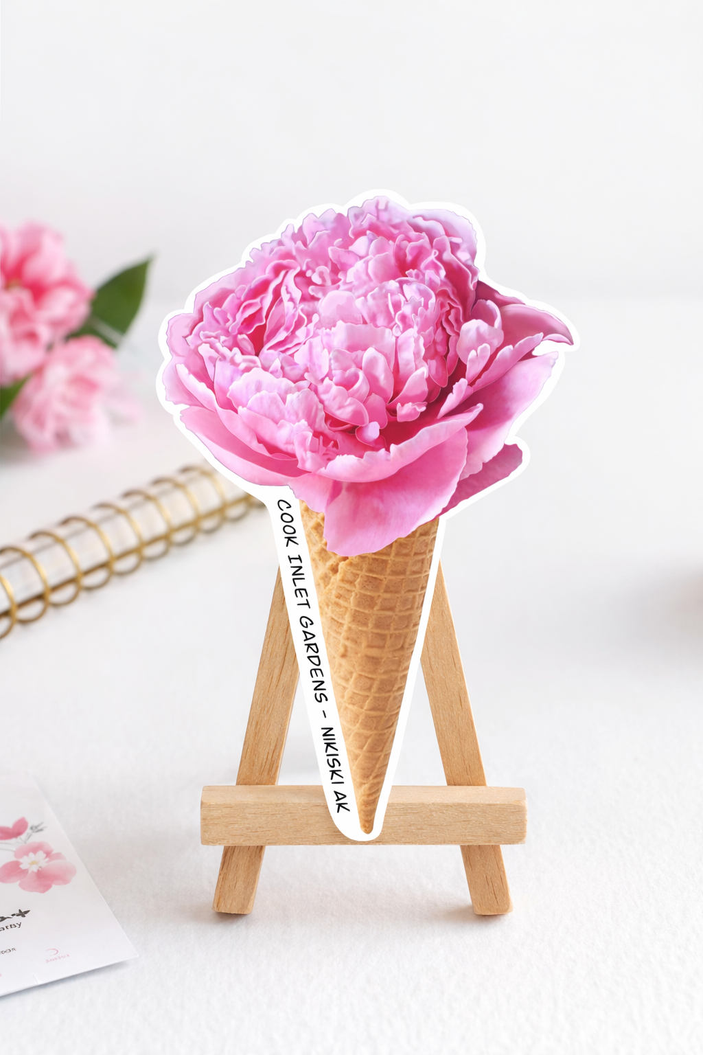 *FREE* Peony Ice Cream Cone sticker