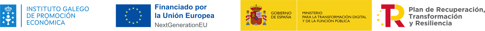 Logotipos de IGAPE, Fondos NextGenerationEU, Gobierno de España y Plan de Recuperación, Transformación y Resiliencia