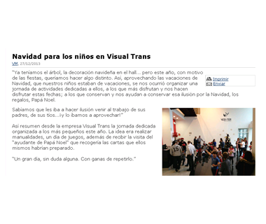 Visual Trans en Veintepies: Navidad con los niños 