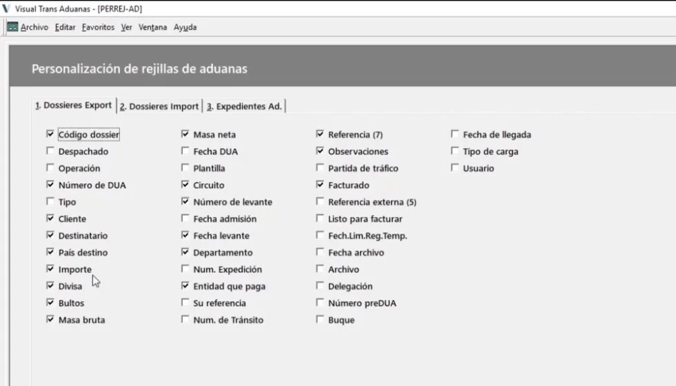 Personaliza tus rejillas en Aduanas  | Novedad versión 21.18.
