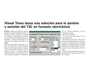 Visual Trans lanza una solución para la gestión del T2L electrónico