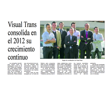 Visual Trans consolida en el 2012 su crecimiento continuo