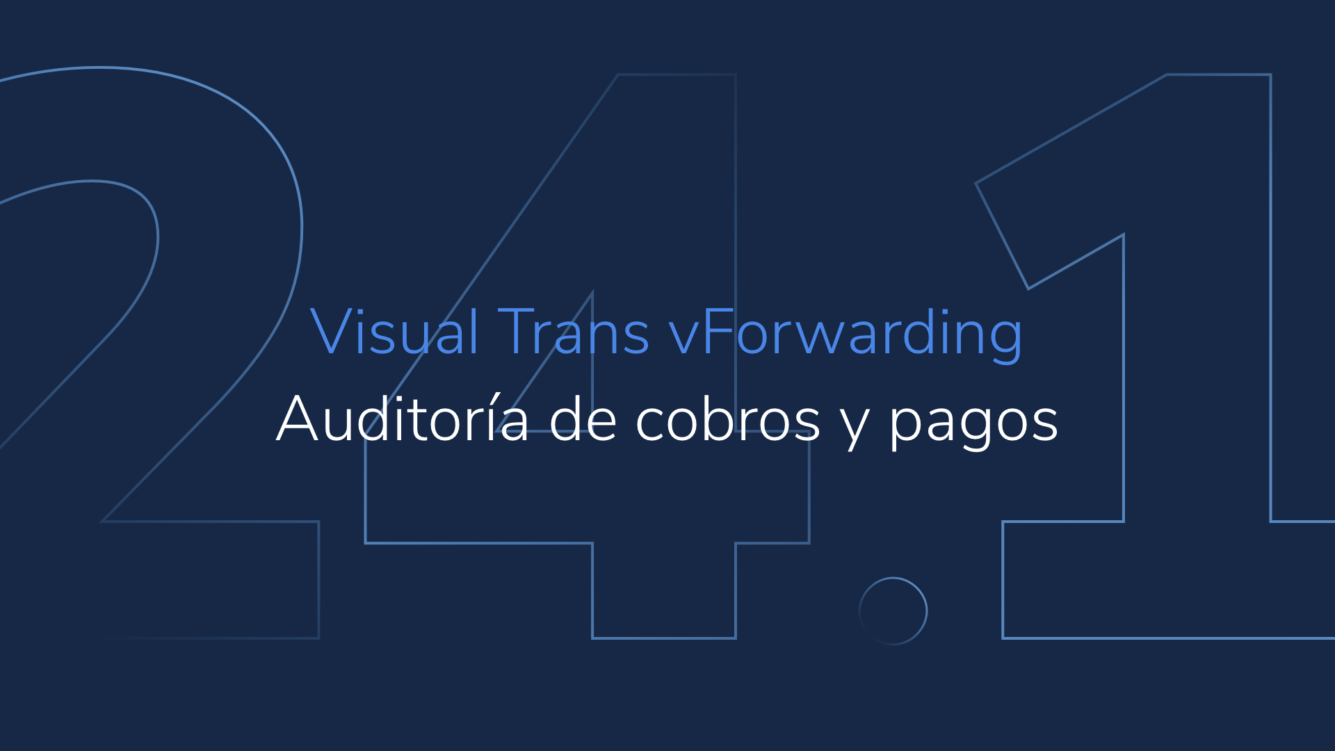Visual Trans vForwarding 24.1: Auditoría de cobros y pagos
