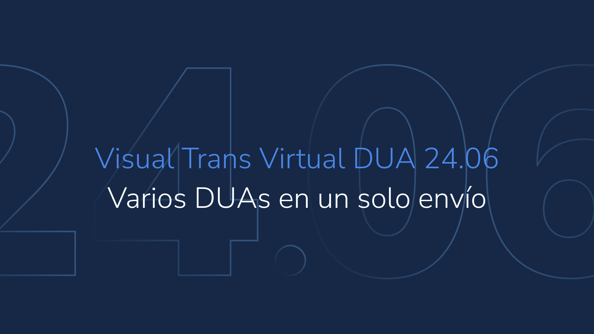Visual Trans Virtual DUA 24.06: varios DUAs en un solo envío