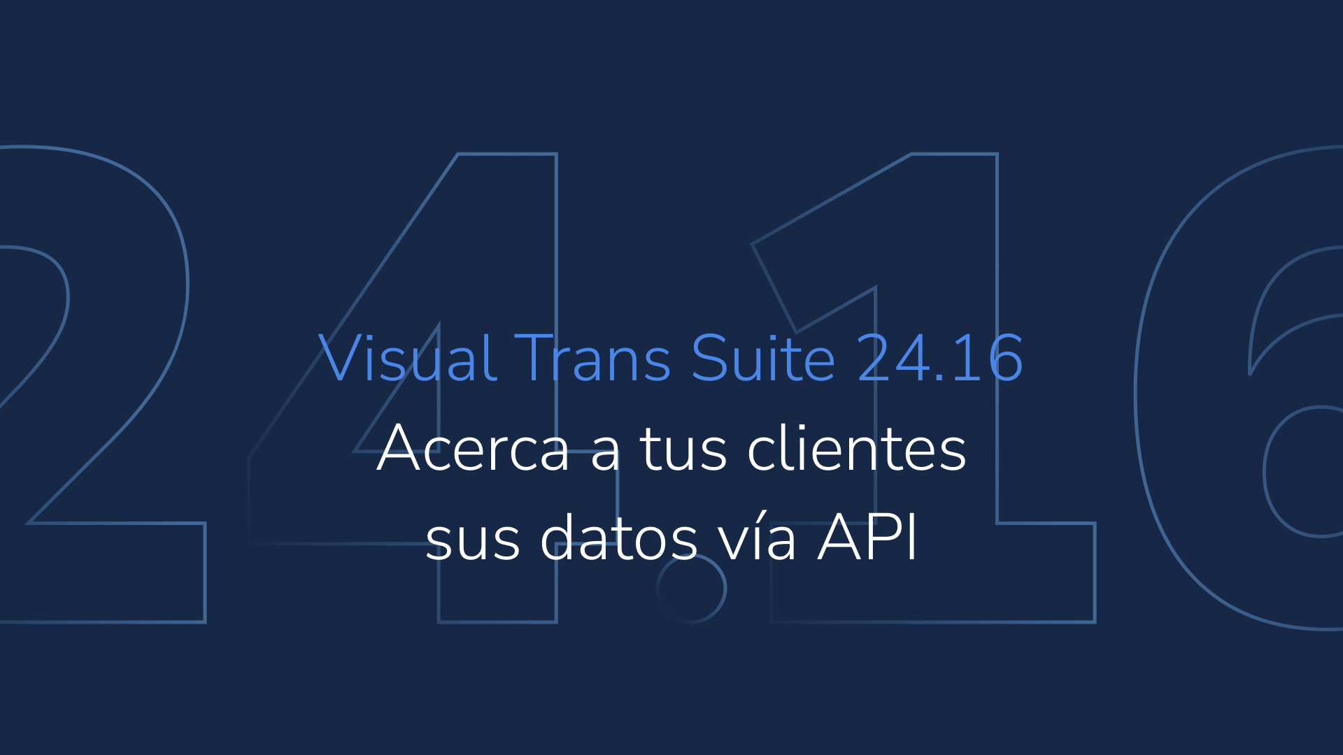 Visual Trans Suite 24.16: acerca a tus clientes sus datos vía API