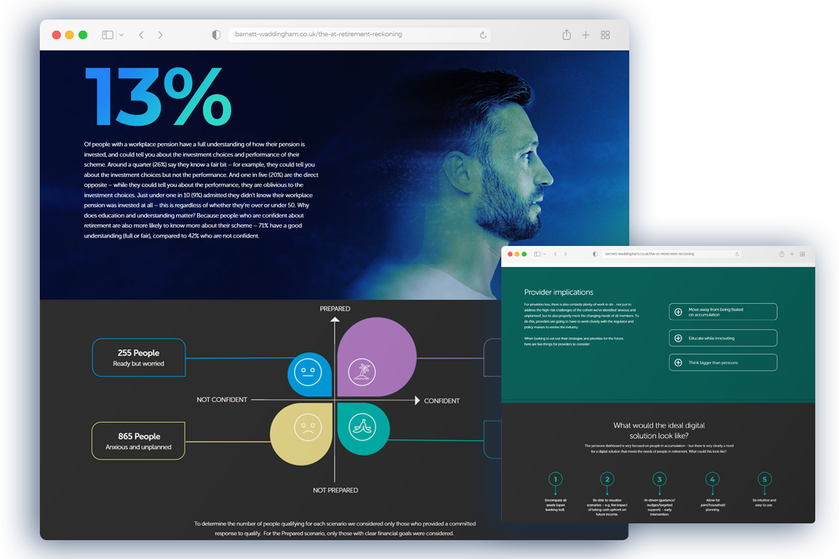 Image of research page focussing on data