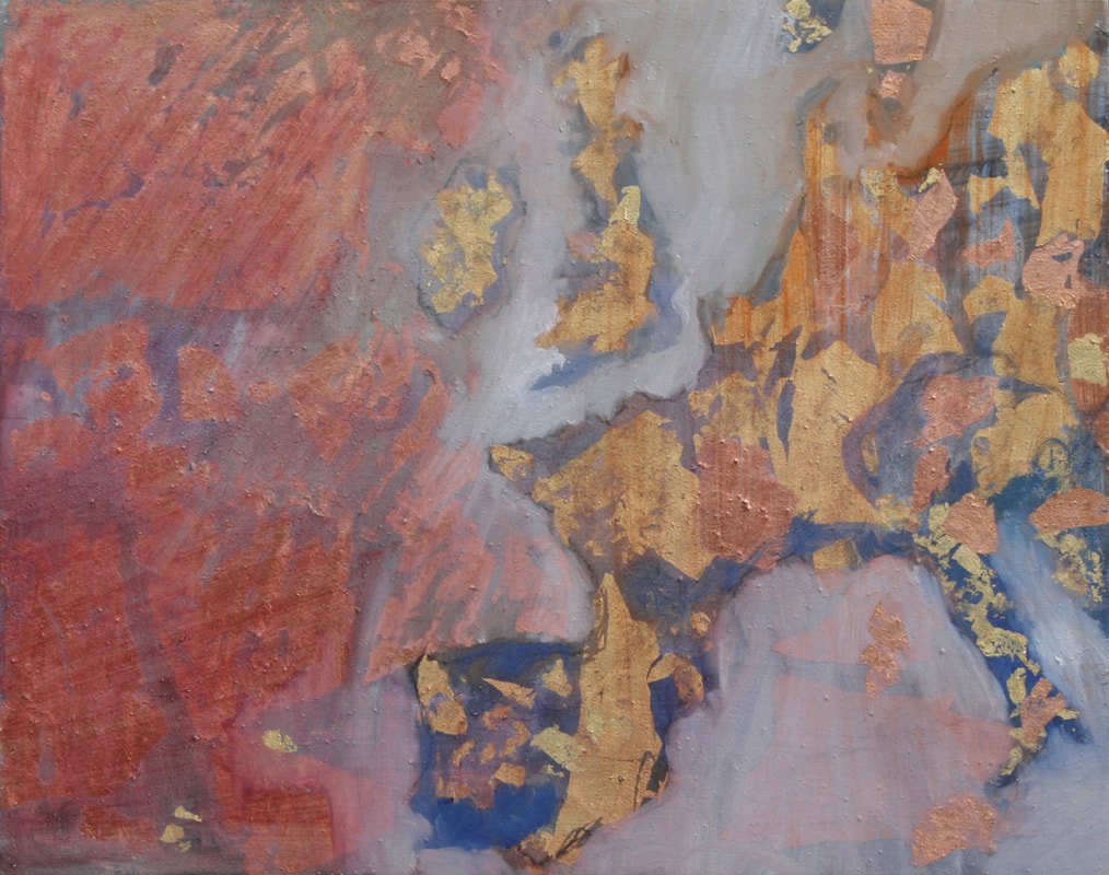 World View
8x10 oil with gold and copper leaf on panel