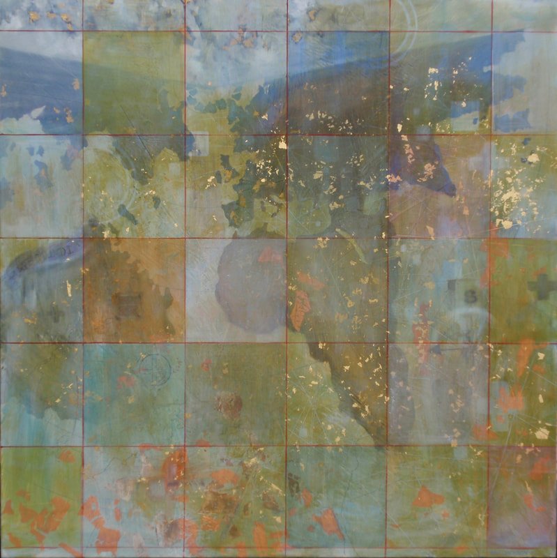 1508 World View
24x24x2 oil with gold and copper leaf on gessoed panel
2009