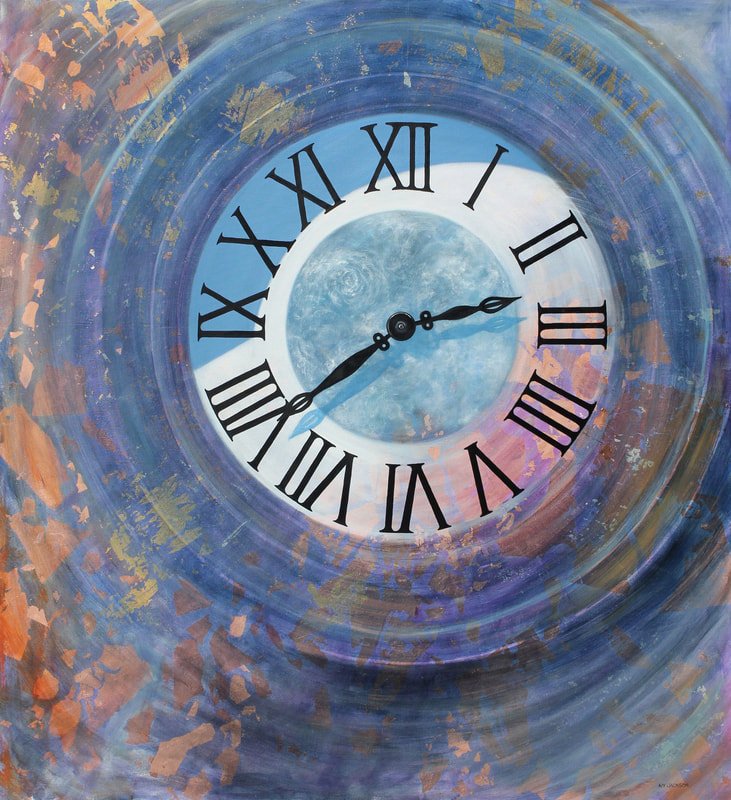 Global Clock
42x48 oil with gold and copper leaf on linen
2013