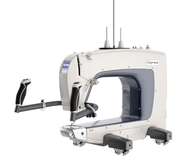 The Q'nique 16x is a budget-friendly long arm machine! It has all the features I need, without being overly complicated. 