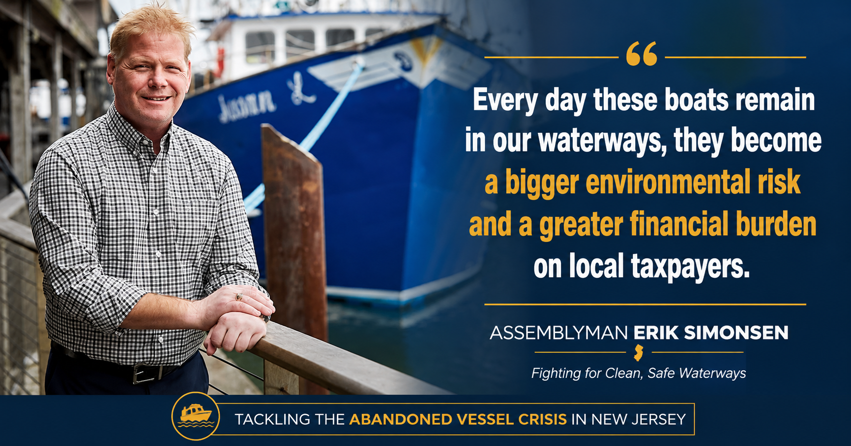 As Boating Season Peaks, Simonsen Calls for Action on Growing Crisis of Abandoned Vessels