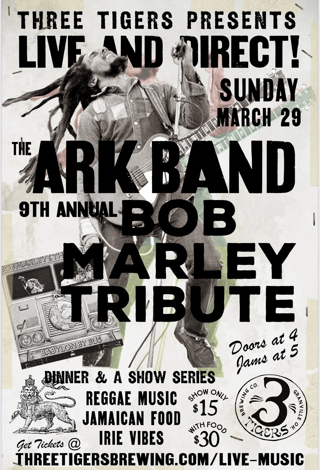 Dinner and a Show; The Ark Band 9th annual Bob Marley Tribute 