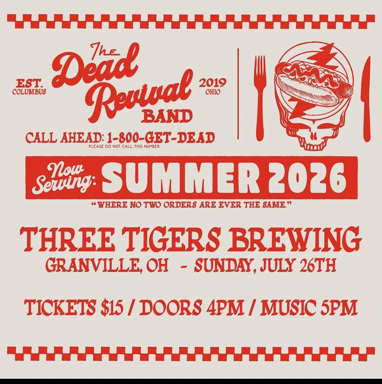 DINNER & A SHOW SERIES; DEAD REVIVAL BAND