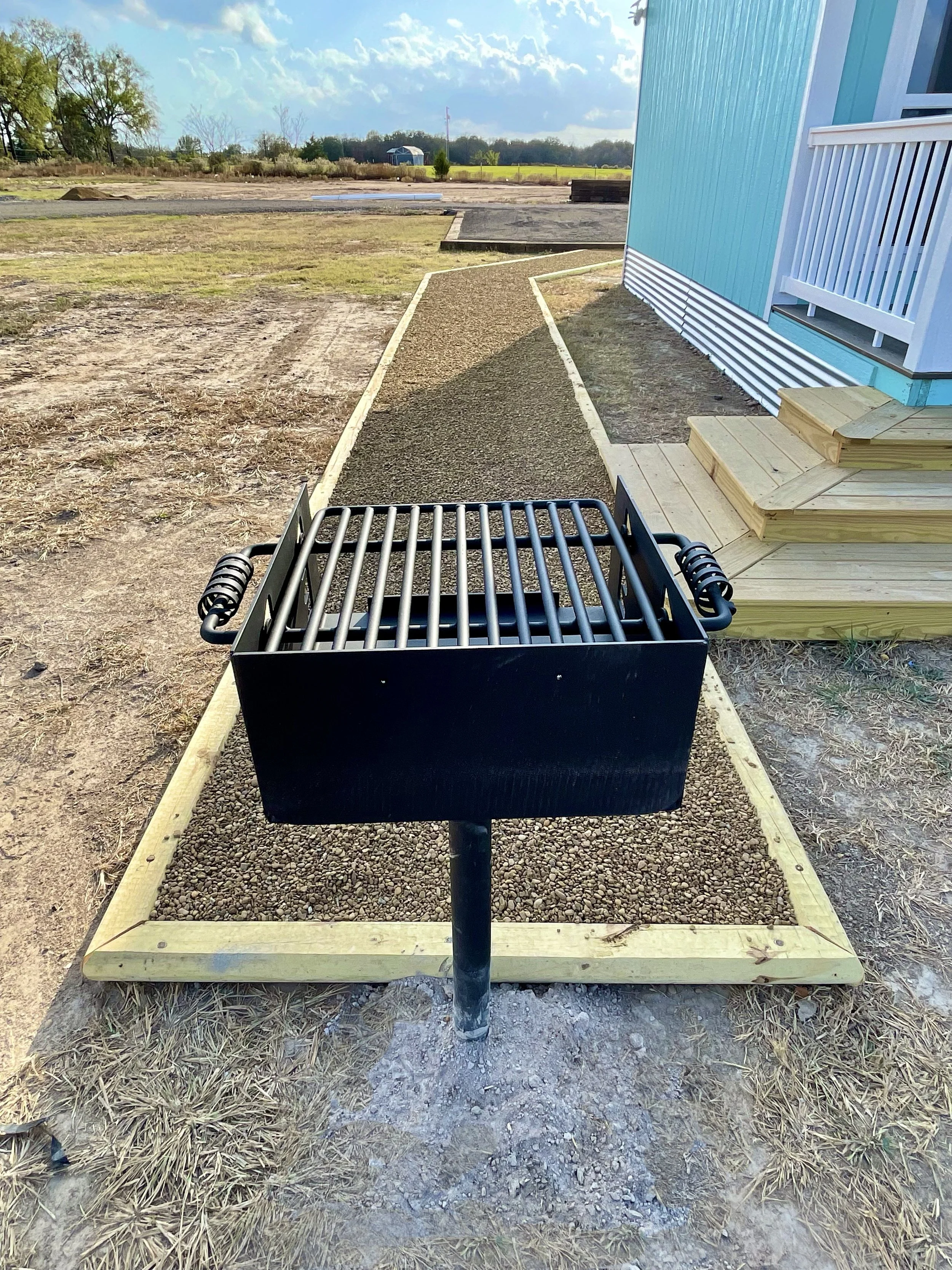 Grills outside each cabin