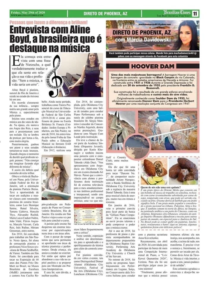 Interview in the Brazilian Times Newspaper